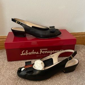 vintage black salvatore ferragamo shoes